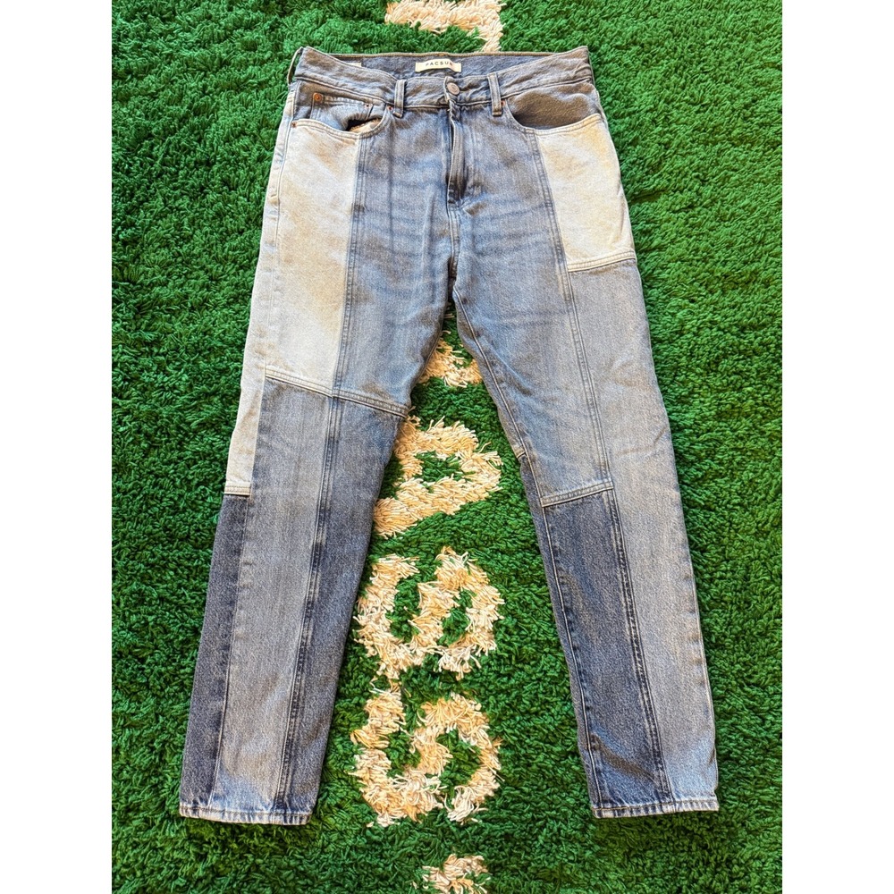 PacSun Slim Taper Jeans Mens 32x32 Blue Excellent Patchwork Multi-Tone Denim